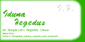 iduna hegedus business card